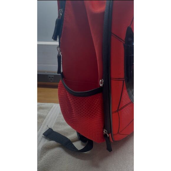 Marvel Spider-Man Face Backpack Red Black Kids Bag Disney - Picture 9 of 9